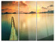 "Tranquil Sunset Panorama" Photography Metal Wall Art, 3 Panels, 36"x28"