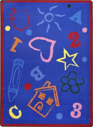 Playful Patterns, Children'S Area Rug, Kid'S Art, 5'4"X7'8", Rainbow