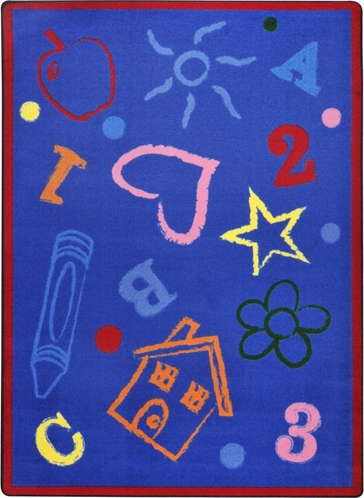 Playful Patterns, Children'S Area Rug, Kid'S Art, 5'4"X7'8", Rainbow