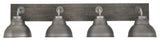 Oxbridge, Bath Bar, Graphite & Painted Distressed Wood-look, 7" Graphite Shades