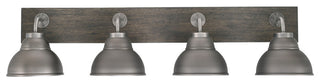 Oxbridge, Bath Bar, Graphite & Painted Distressed Wood-look, 7" Graphite Shades