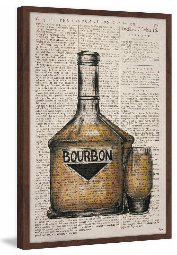 "Bourbon Poured" Framed Painting Print, 20"x30"