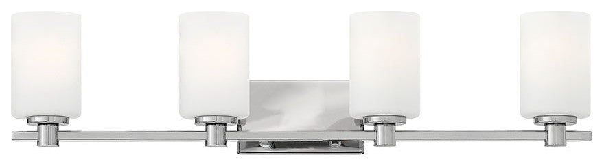 Karlie Bath 4-Light, Chrome With Etched Opal Glass