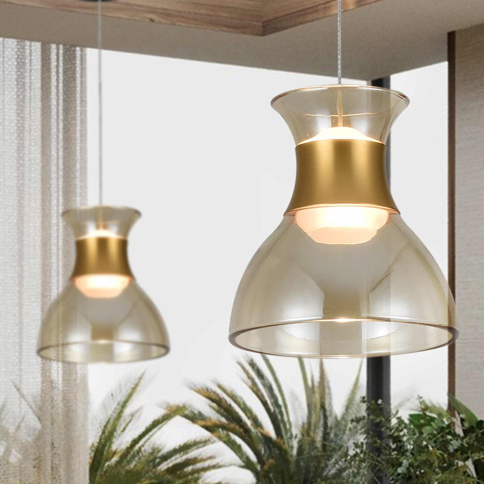 Palermo 7" ETL Certified Integrated LED Height Adjustable Pendant, Black