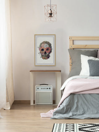 "Floral Skull" Framed Painting Print, 16"x24"