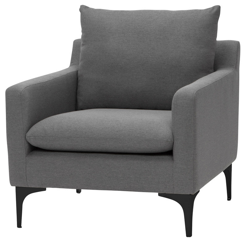 Anders Slate Grey Fabric Single Seat Sofa, HGSC503