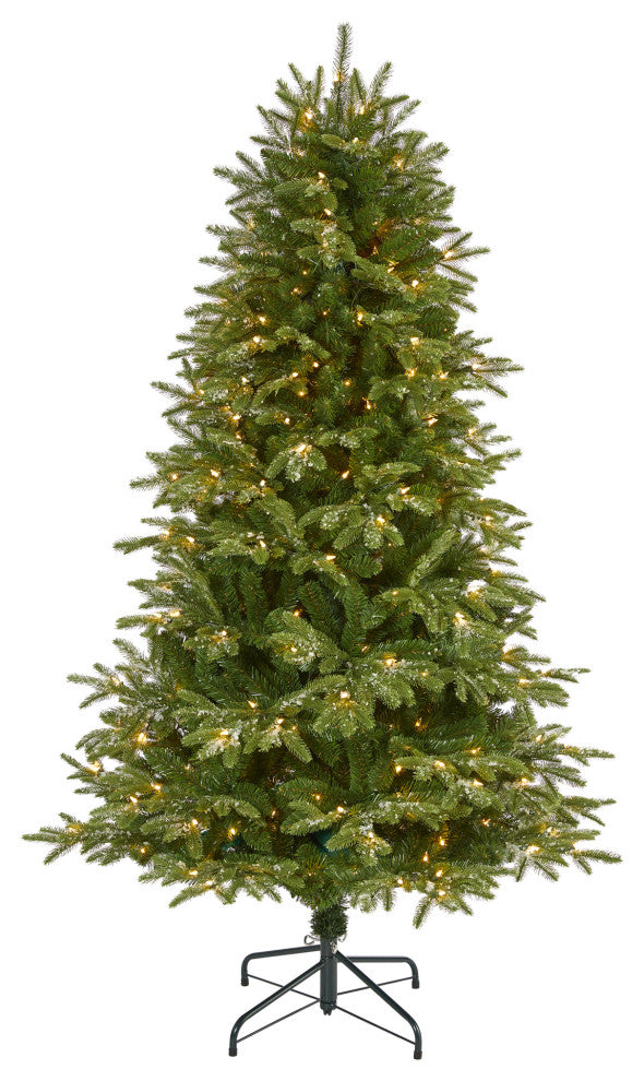 6' Snowed Grand Teton Faux Xmas Tree W/ 300 Clear Lights & 730 Bendable Branches