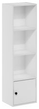 Furinno Luder 4-Tier Shelf Bookcase With 1 Door Storage Cabinet White