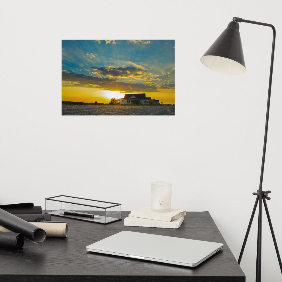 Sunset at Bowers Landscape Photo, Coastal Unframed Wall Art Print, 12" X 18"