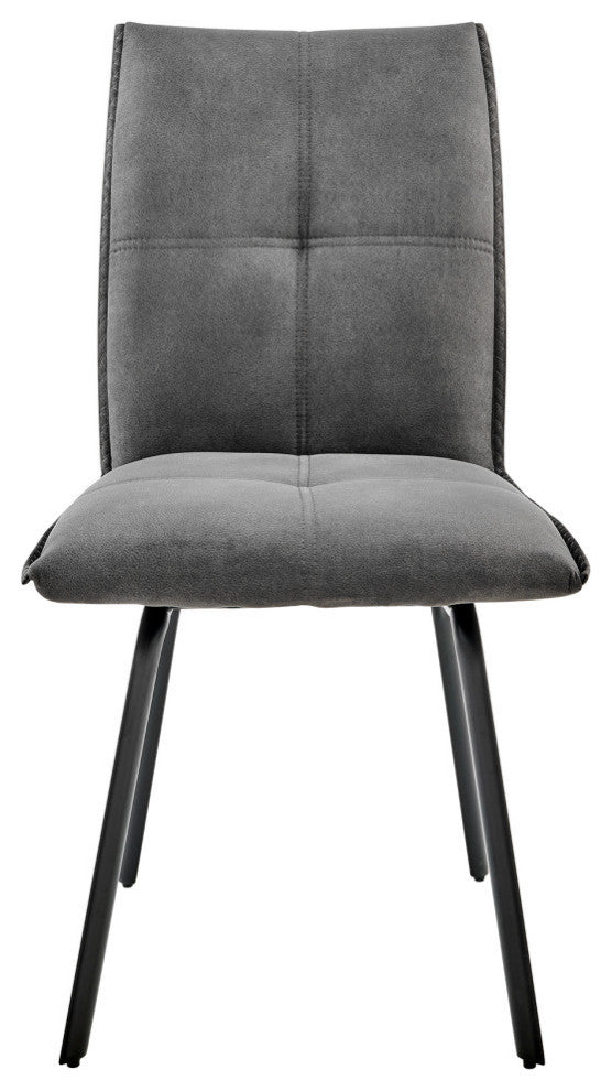 Rylee Dining Room Accent Chair With Black Finish Set of 2, Gray