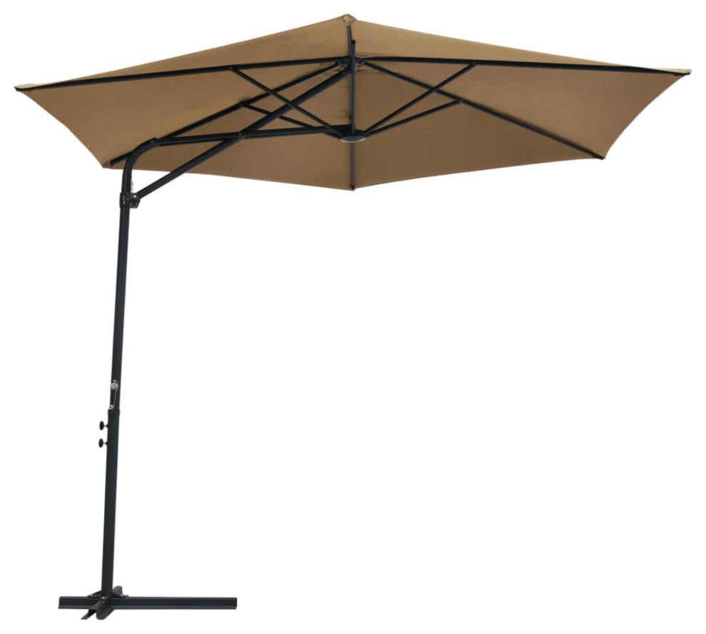 Vidaxl Outdoor Parasol With Steel Pole 118.1" Taupe