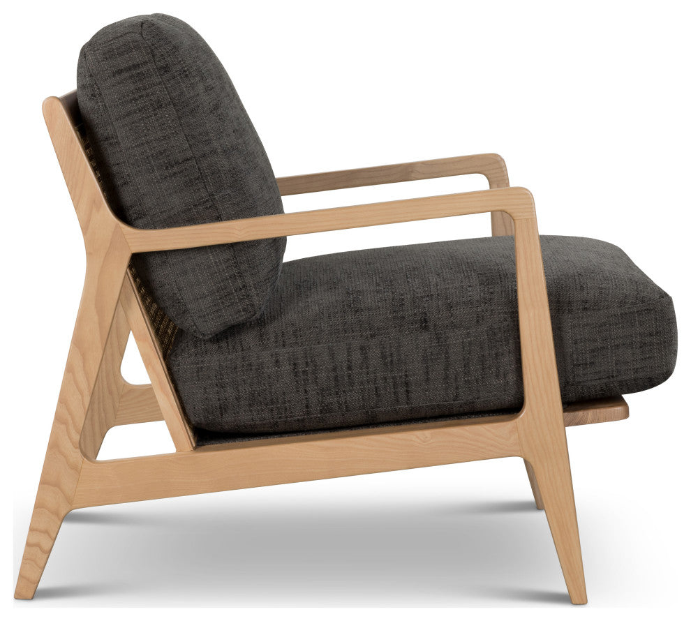Metro Carmelo Upholstered Accent Chair, Oak/Black Upholstery