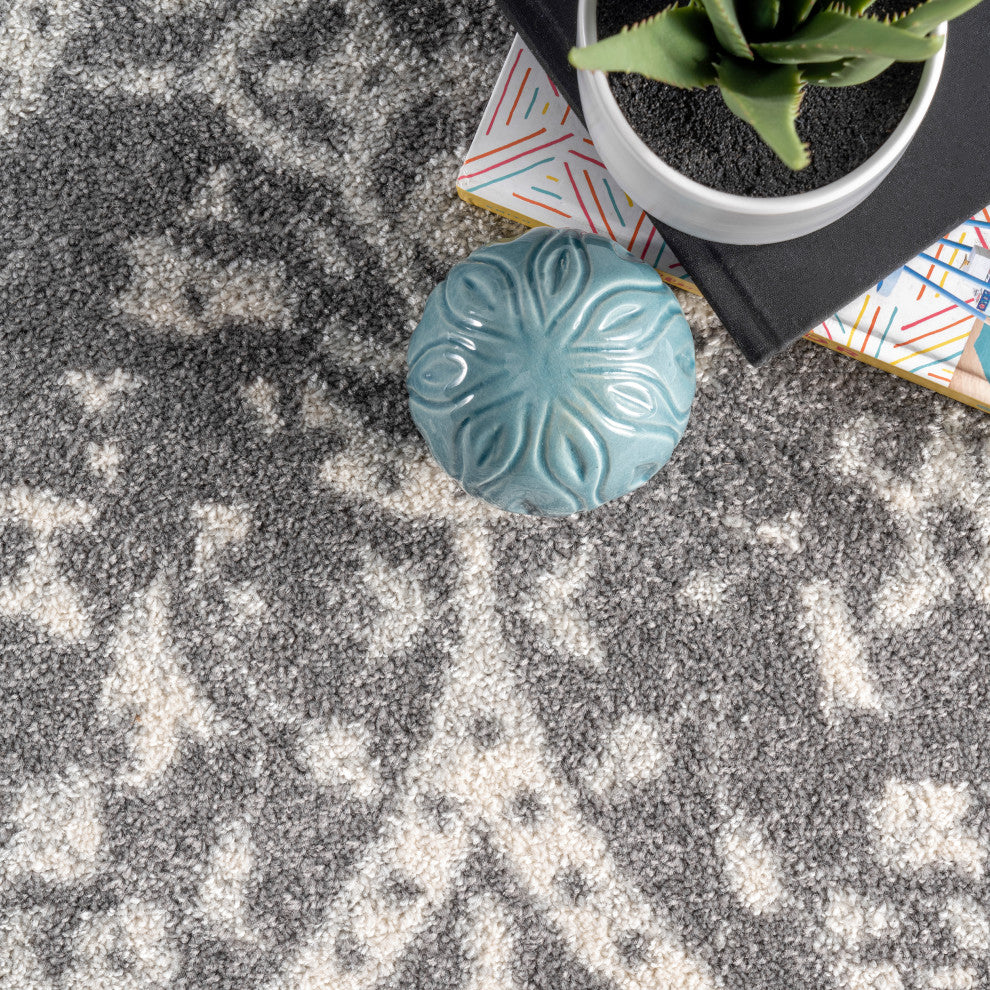 Nuloom Vintage Odell Traditional Transitional Area Rug, Grey 9'x12'
