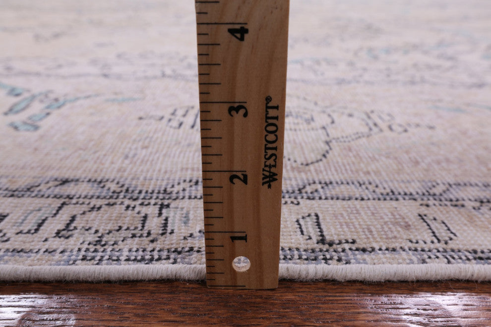 9' 10" X 12' 8" Persian Vintage White Wash Handmade Rug Q4620