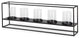 Cindy 5 Candle Matte Black Metal Hurricane Glass Tabletop Candle Holder
