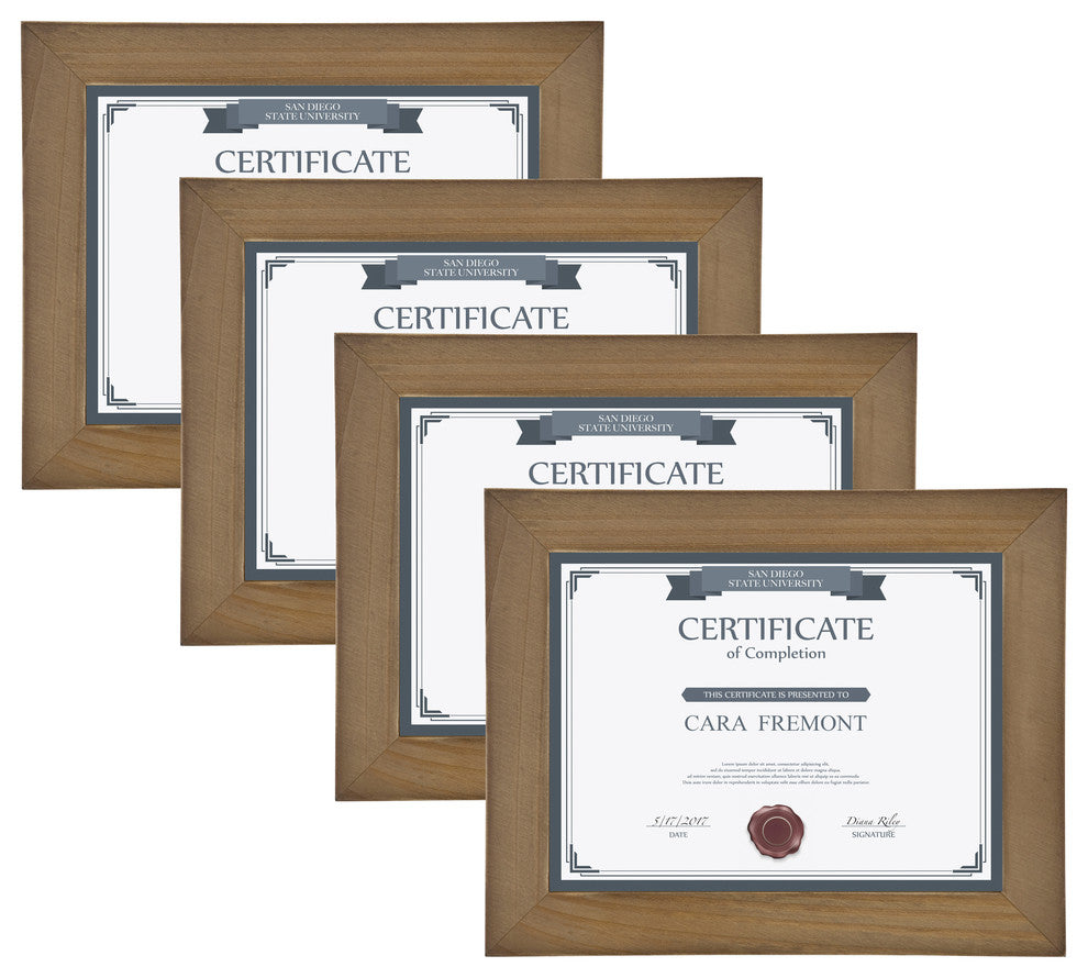 Museum Wood Picture Frame Set, Rustic Brown 8.5X11