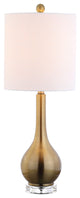 Dylan 25" Metal and Crystal Teardrop Table Lamp, Brass