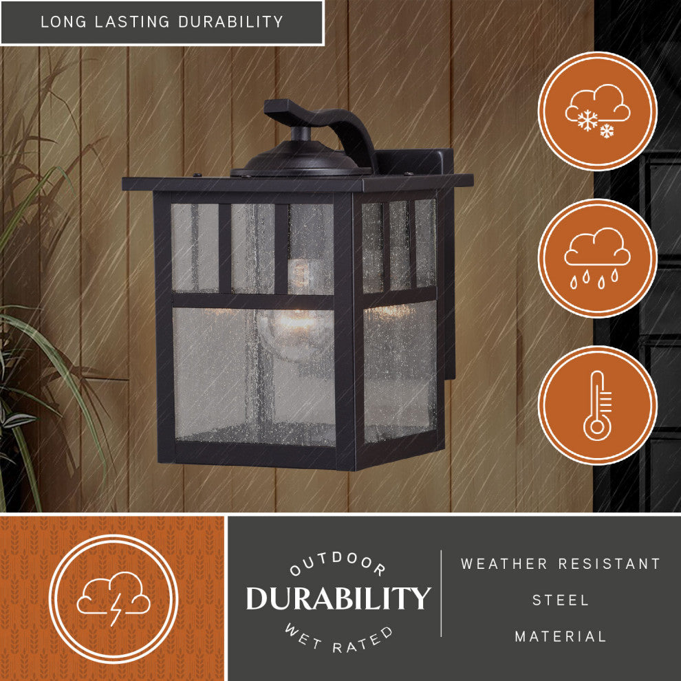 Mission 7" Outdoor Wall Light, Oil Burnished Bronze