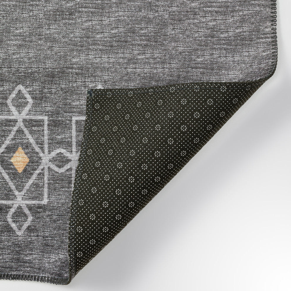 Indoor/Outdoor Sedona SN3 Charcoal Machine Washable 2'3" x 10' Runner Rug