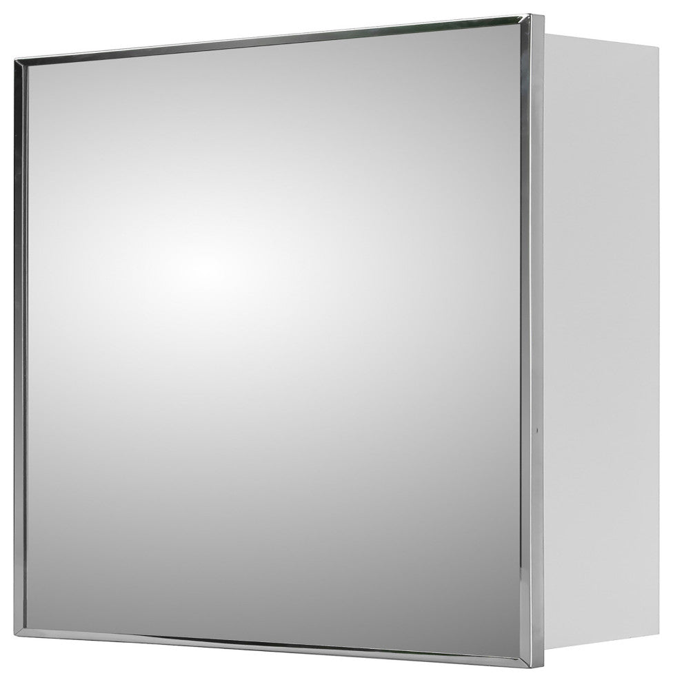 Deluxe Series Medicine Cabinet, 24"x24", Stainless Steel Frame, Surface Mount