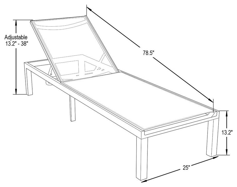 Marlin Patio Chaise Lounge Chair With Grey Aluminum Frame