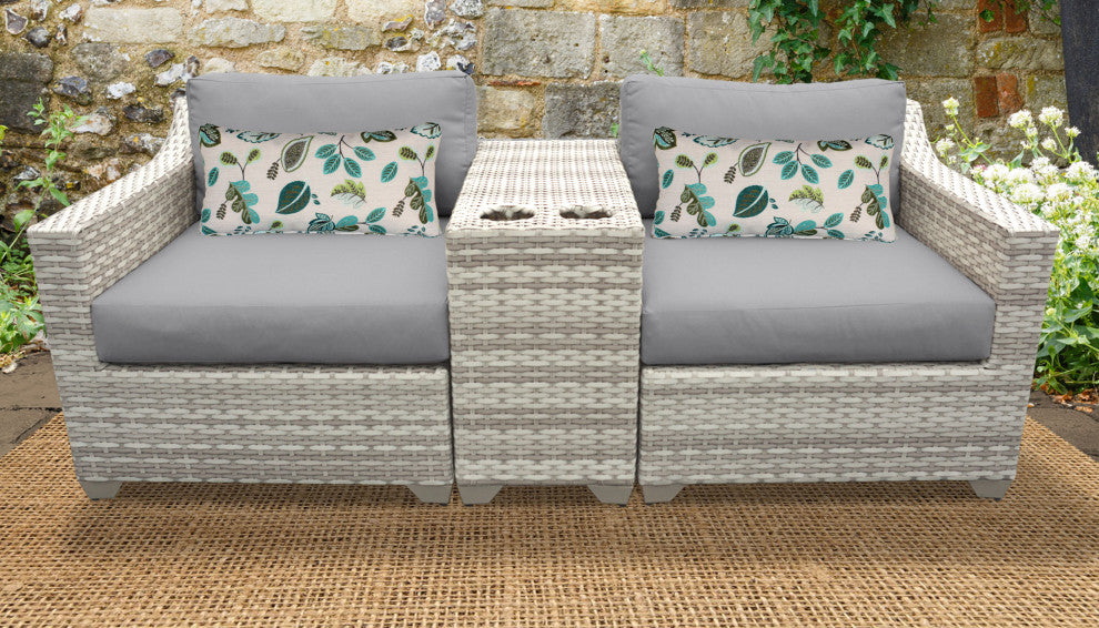 Fairmont 3 Piece Outdoor Wicker Patio Furniture Set 03b