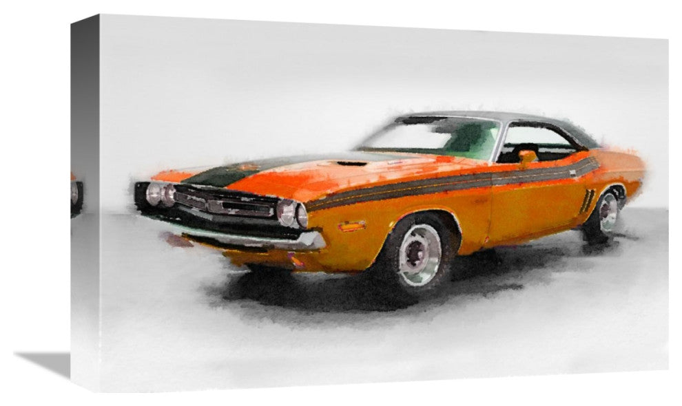 "1968 Dodge Challenger Watercolor" Fine Art Print