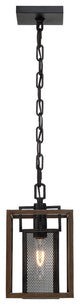 Varaluz-285M01DOBL-One Light Mini Pendant Dark Oak/Black