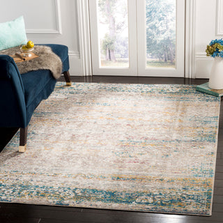 Safavieh Aria Ara156C Vintage/Distressed Rug, Cream/Blue, 5'1"x7'6"
