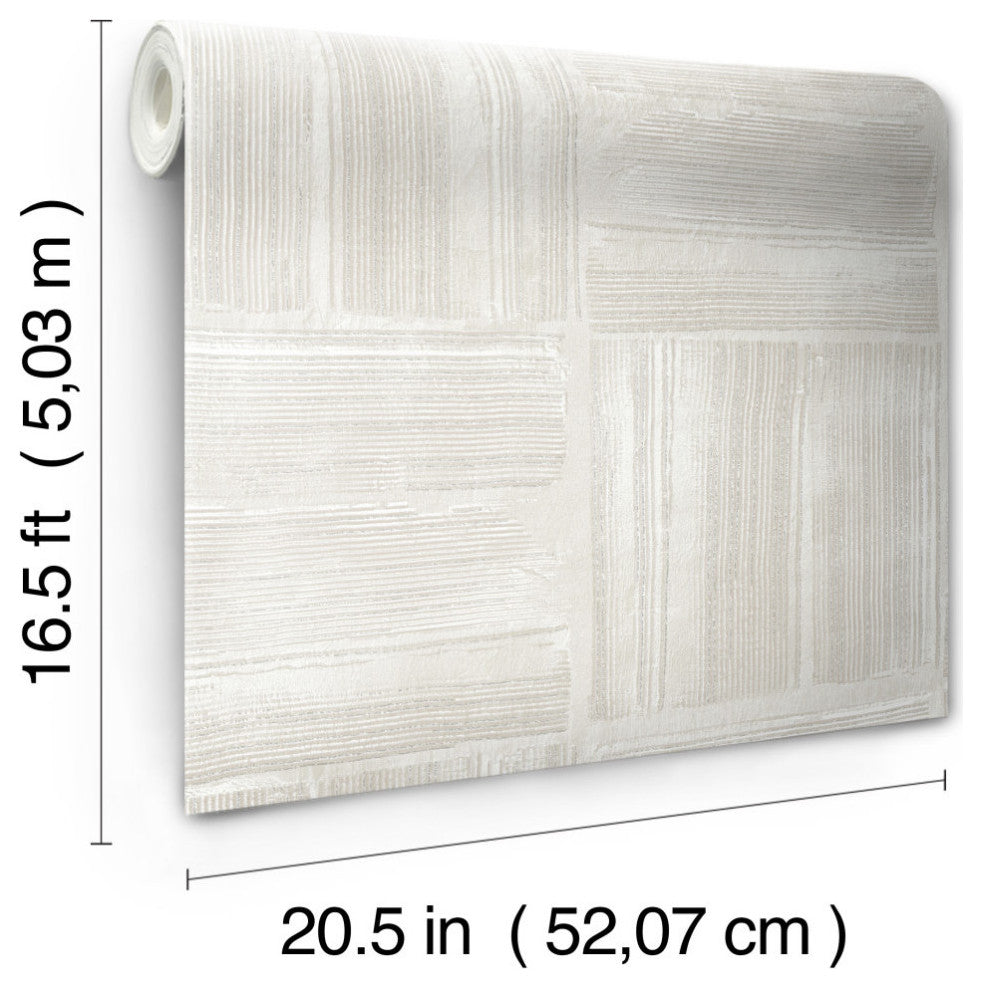 Beige Dimensional Square Plaster Peel and Stick Wallpaper