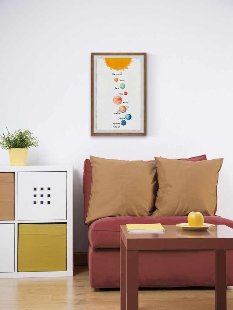 "The Nine Planets" Framed Painting Print, 12x18