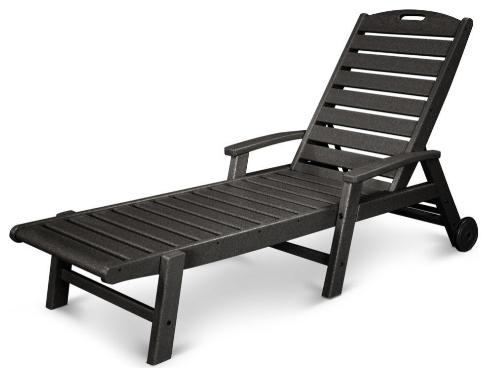 Trex Outdoor Furniture Yacht Club Wheeled Chaise, Charcoal Black