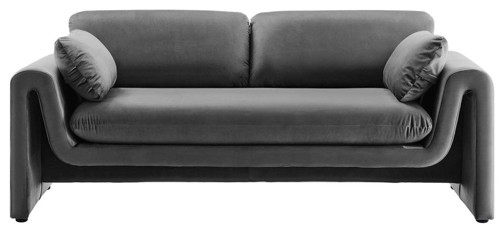 Waverly Performance Velvet Sofa, Gray