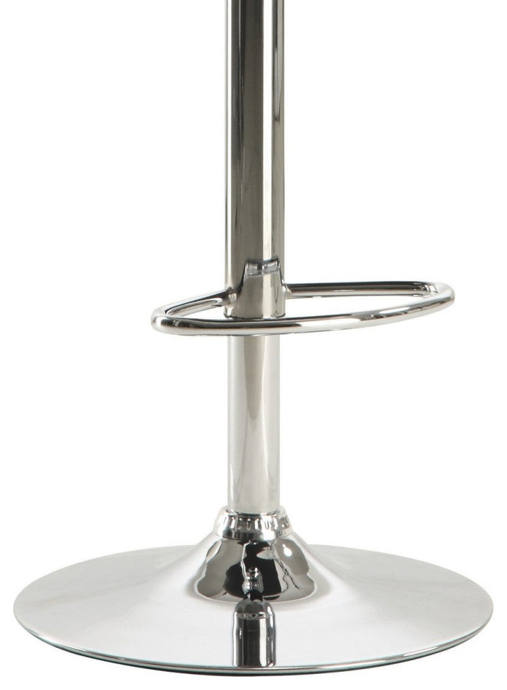Set of 2 Adjustable Height Bar Stools, Black and Chrome