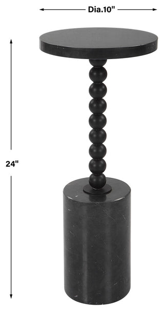 Uttermost Bead Black Marble Drink Table