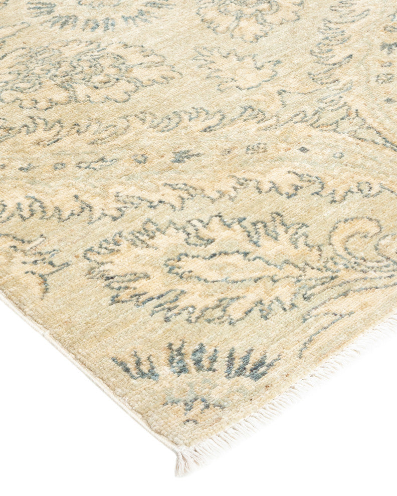Eclectic, One-of-a-Kind Hand-Knotted Area Rug Green, 2'8"x8'2"