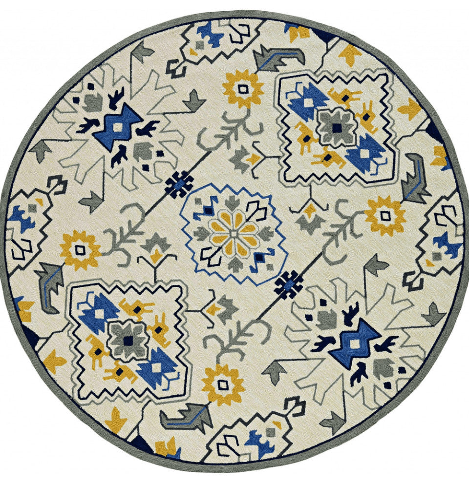 90 X 114 Ivory  Polypropylene Rug