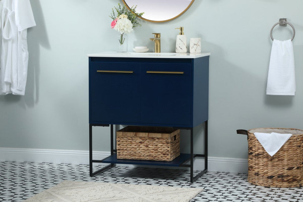 Sue 30" Single Bathroom Vanity, Blue