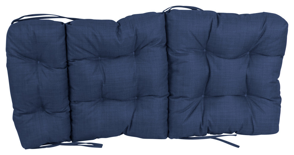 22"X45" Spun Polyester Solid Outdoor Tufted Chair Cushion, Azul