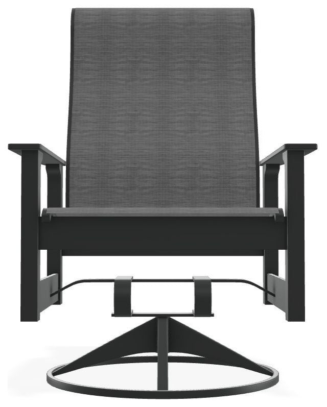 Leeward Sling Outdoor Swivel Rocker, Collect Charcoal/Graphite