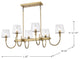 Brookside 6 Light Island Pendant, Clear Glass