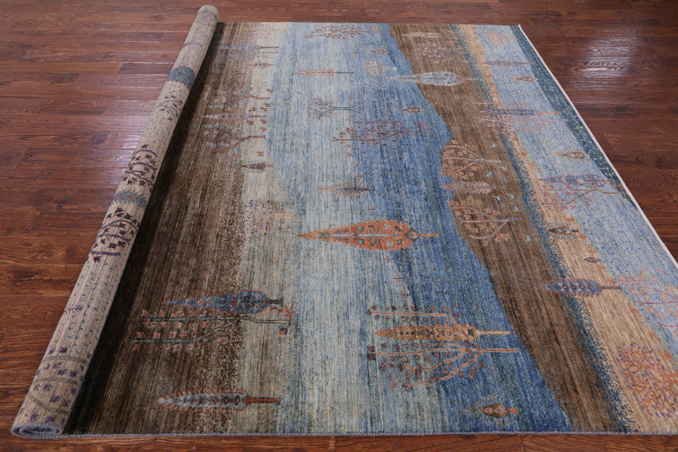 Hand Knotted Tribal Persian Gabbeh Wool Rug 8' 3" X 9' 9" Q9685