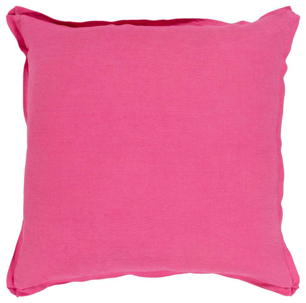 Surya Solid SL-013 20"x20" Pillow Kit, Bright Pink