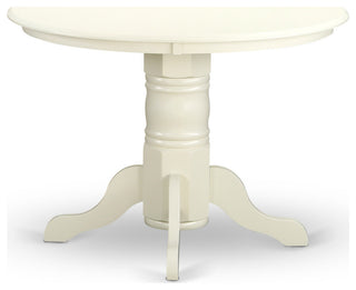 3Pc Dinette Set, Round Dining Table, Two Parson Chairs, Baby Blue Fabric, White