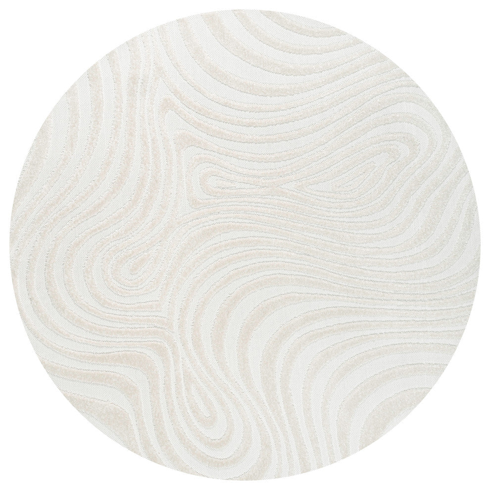 Maribo High-Low Abstract Groovy Striped Indoor/Outdoor Area Rug