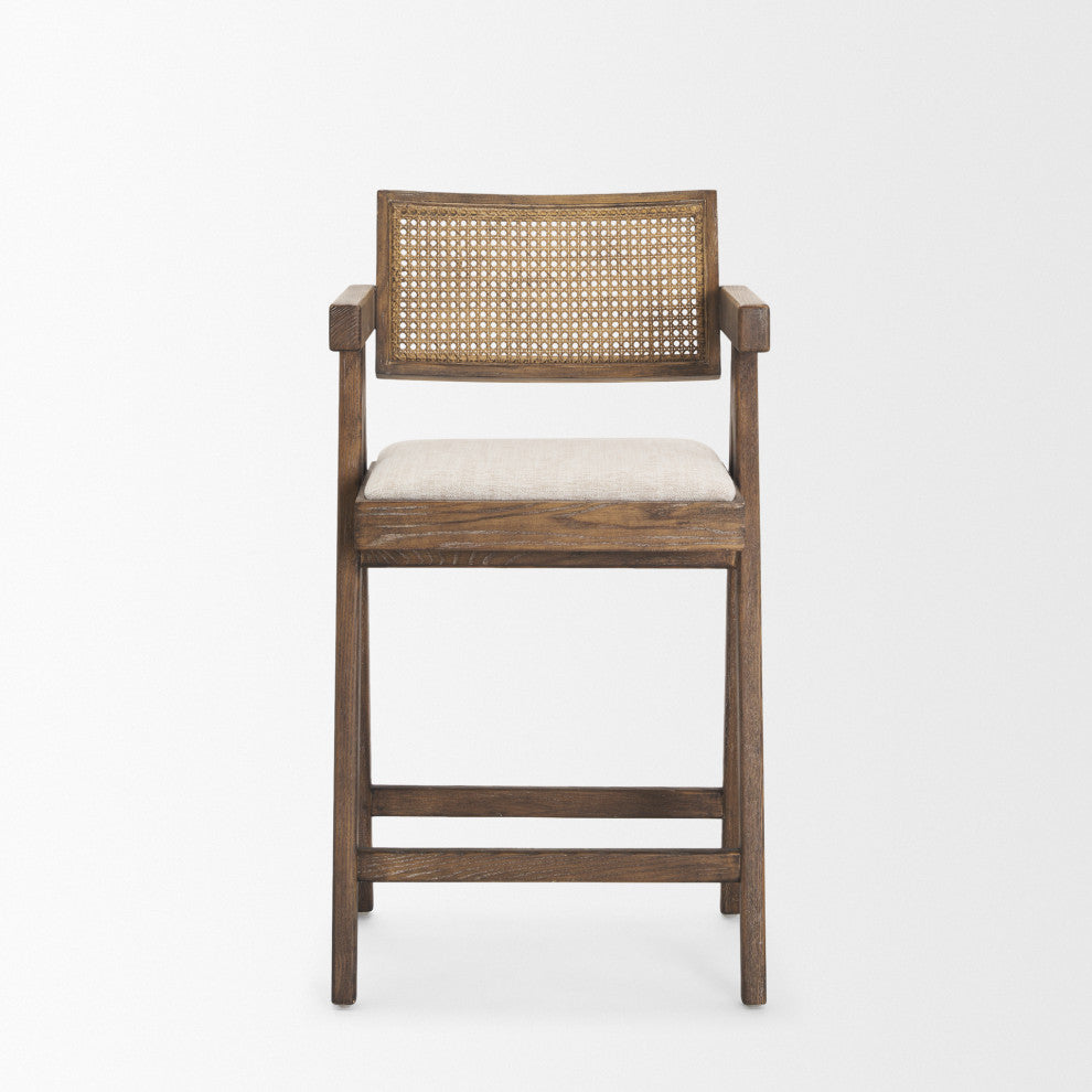 Indie Medium Brown With Cane Counter Stool