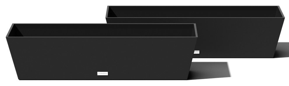 Veradek Pure Series Window Box, Black, 36 Inch, 2 Pack