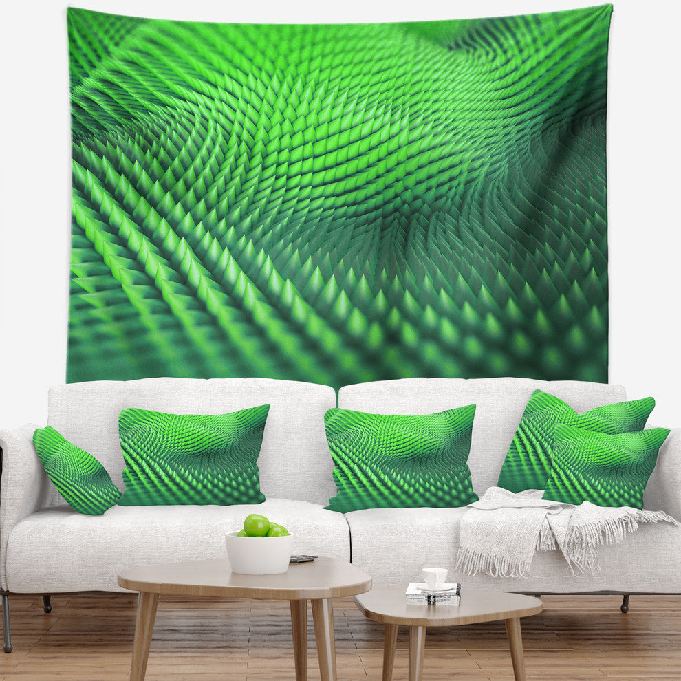 Green 3D Spiny Texture Abstract Wall Tapestry, 60"x50"