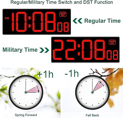 LED Digital Wall Clock with Seconds, Electric Clock