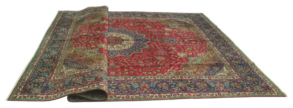 Fine Vintage Distressed Johana Red Rug